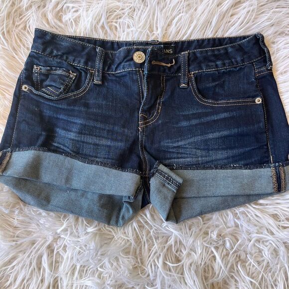 Express sz 0 blue Jean  short cut off jean shorts - Picture 1 of 3